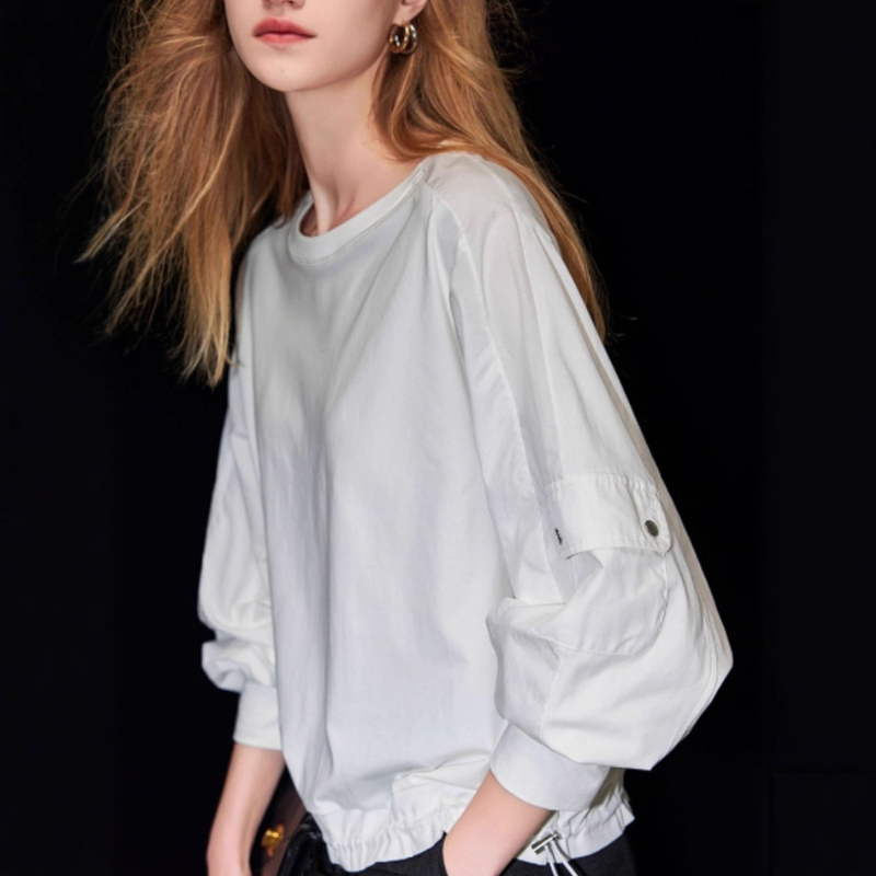 Ženski pulover-top za proljeće i jesen, elegantan gradski stil, jednostavan dizajn #5056