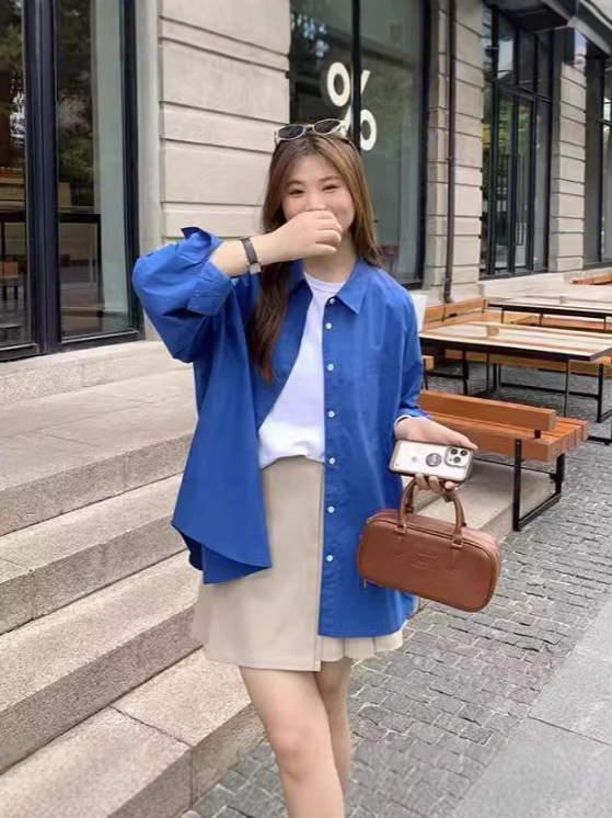 Ženska bluza s dugim rukavima od pamuka, udoban kroj, polo ovratnik, proljeće i jesen, detalji kolage