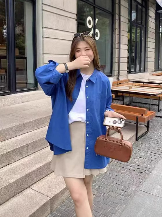 Ženska bluza s dugim rukavima od pamuka, udoban kroj, polo ovratnik, proljeće i jesen, detalji kolage