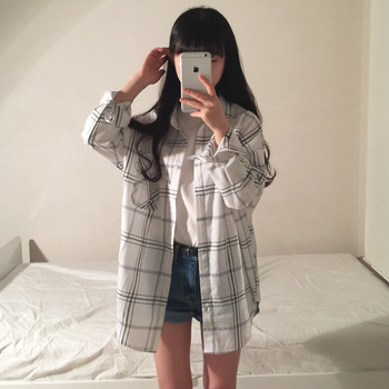 Ženska karirana košulja s reverom, dugi rukavi, cardigan stil, jesenji ležerni top