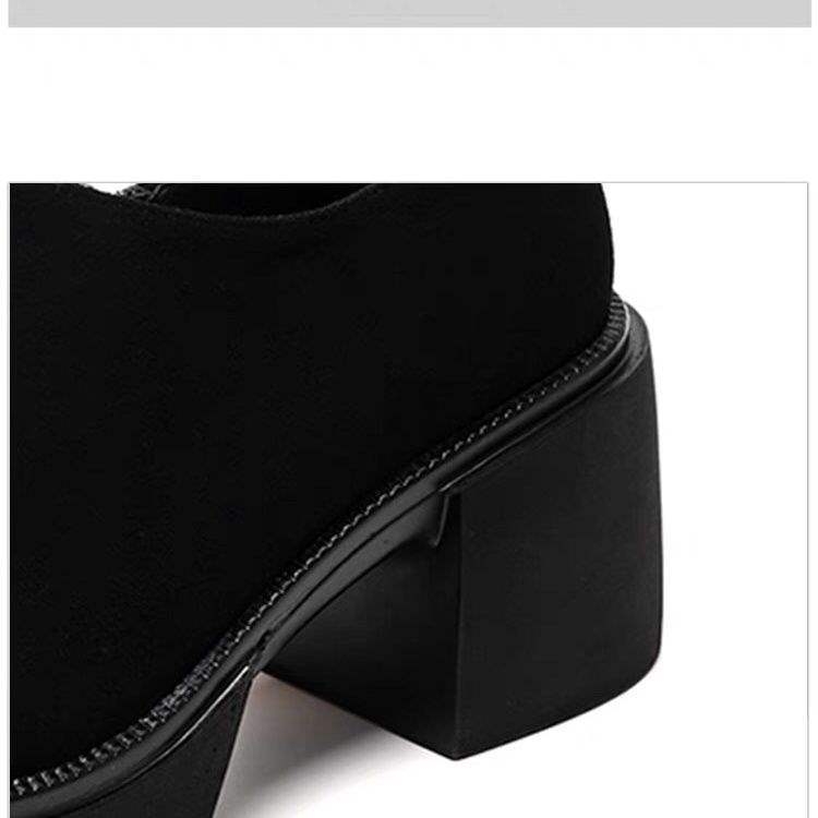 Ženski loafersi s debelim potplatom, proljeće 2025 — slip-on ravne cipele od velura