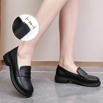 Ženske loafers od PU kože, okrugli vrh, mekana gumena potplata, platforma, britanski stil, svakodnevne udobne cipele, jesen 2025