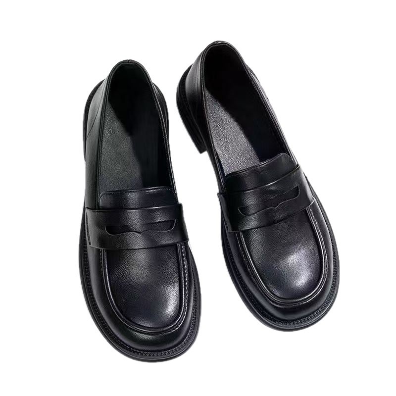 Ženske loafers od PU kože, okrugli vrh, mekana gumena potplata, platforma, britanski stil, svakodnevne udobne cipele, jesen 2025