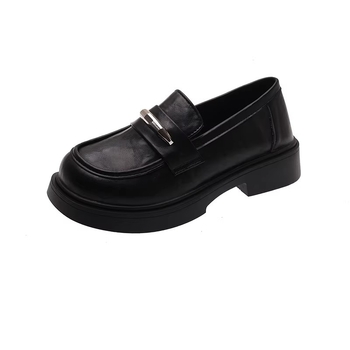 Ženske kožne loaferice slip-on s britanskim stilom, debela potplata i niski blok potpetica, proljeće-ljeto 2026