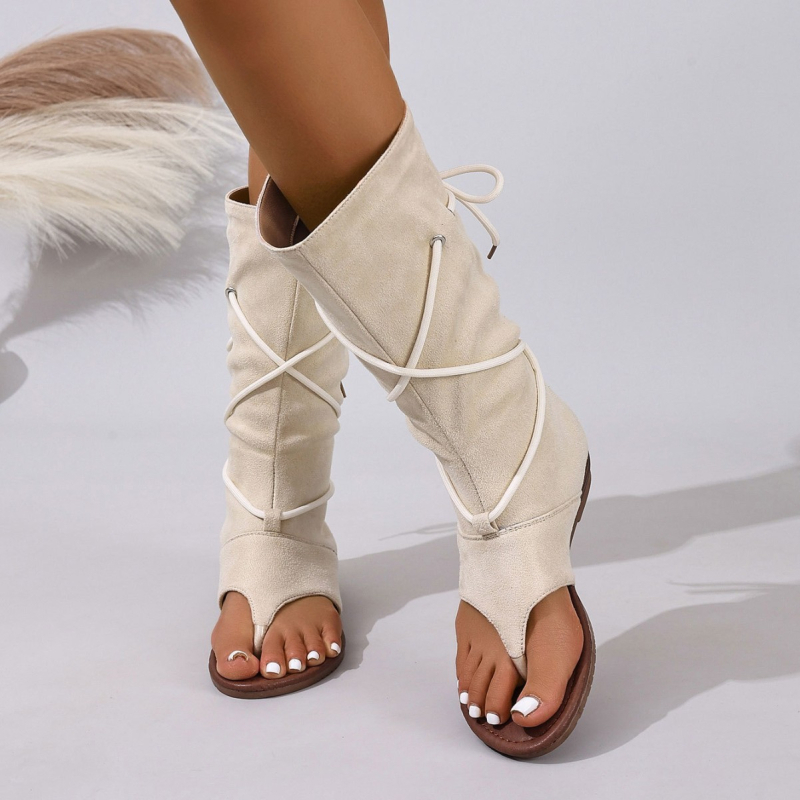 Ženske sandale s klinastim potpeticama, preklopljenim trakama i plisiranim detaljem, udobne ljetne slip-on cipele
