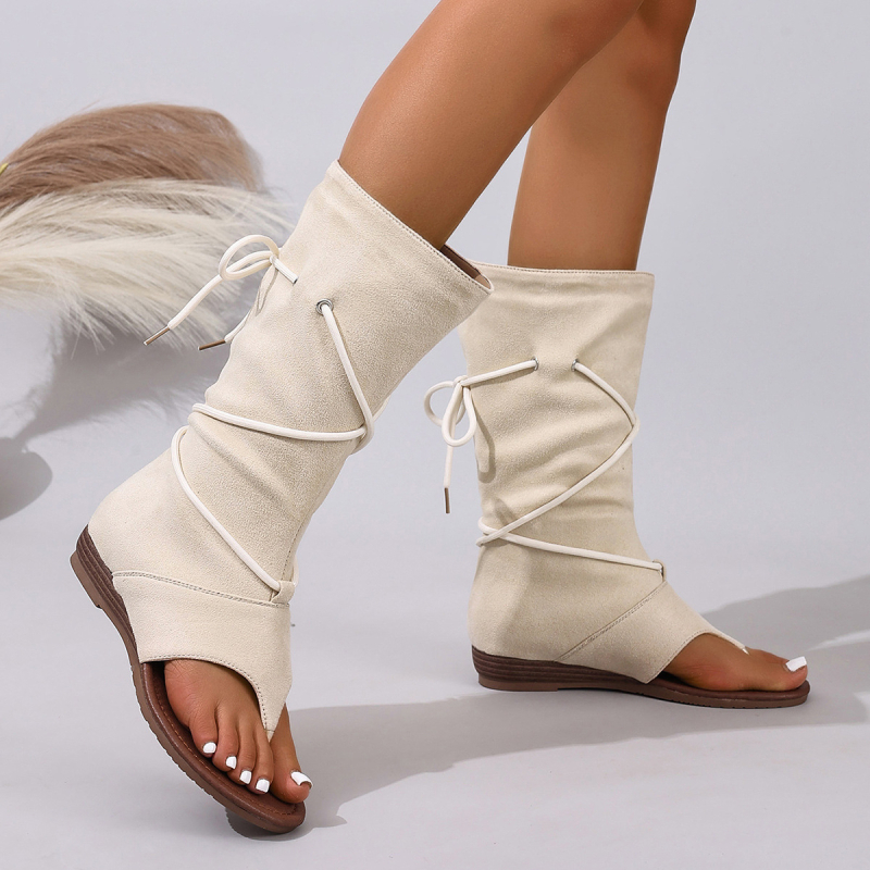 Ženske sandale s klinastim potpeticama, preklopljenim trakama i plisiranim detaljem, udobne ljetne slip-on cipele