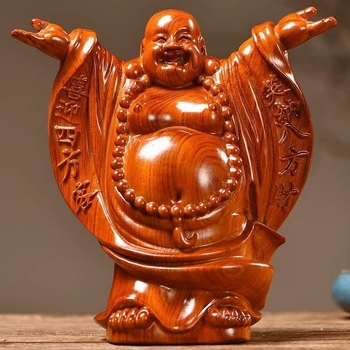 Statuja Maitreya Buda od ebanovine, drvena ukrasna figura za dnevni boravak