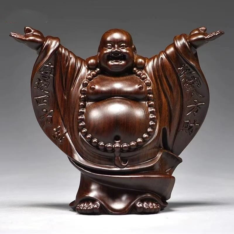 Statuja Maitreya Buda od ebanovine, drvena ukrasna figura za dnevni boravak
