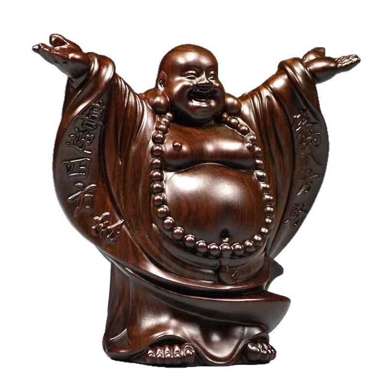 Statuja Maitreya Buda od ebanovine, drvena ukrasna figura za dnevni boravak