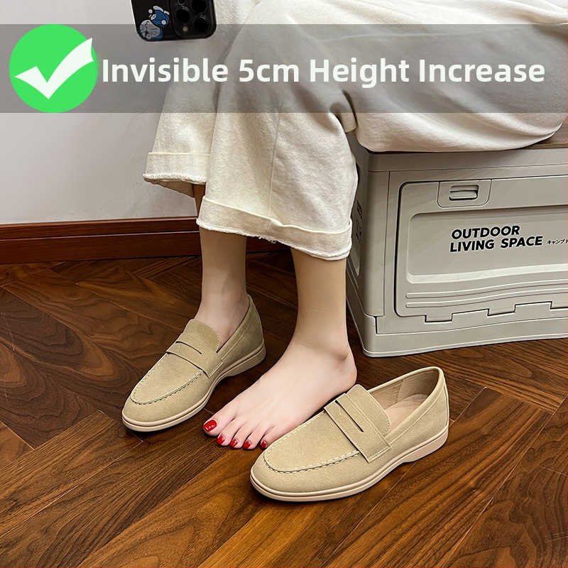 2025 ljetni udobni slip-on loaferi, britanski stil, unutarnje povećanje visine, mikrovlakna gornja, za žene