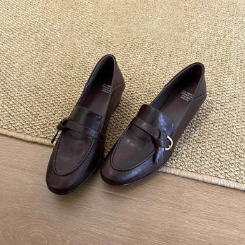 Ženski loafersi s povećanjem visine, nova jesenska kolekcija 2025, debeli potplat, britanski stil, slip-on, umjetna koža
