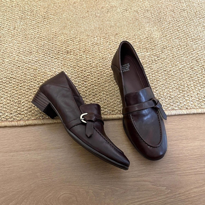 Ženski loafersi s povećanjem visine, nova jesenska kolekcija 2025, debeli potplat, britanski stil, slip-on, umjetna koža
