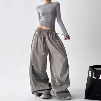 Ženske ulične hip-hop hlače sa bočnim trakovima, proljetni opušteni kroj, široke hlače za džez ples, sabre stil
