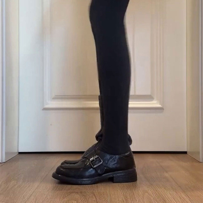 Proljeće 2026. Ženske kožne loaferice s debelim potplatom, udobne, protivklizne, retro stil s chunky petom, okrugli vrh