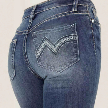 Ženske traperice s vezom, visokim strukom i širokim nogavicama, elastične, denim, proljeće 2025