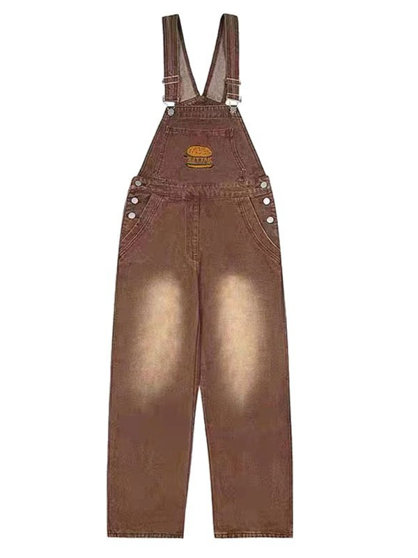 Ženski traper kombinezon u američkom vintage stilu, novi model 2026, ležerni stil, slobodan kroj, široke ravne hlače