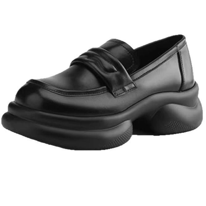 Ženske kožne loaferice s debelim potplatima, britski stil, casual obuća