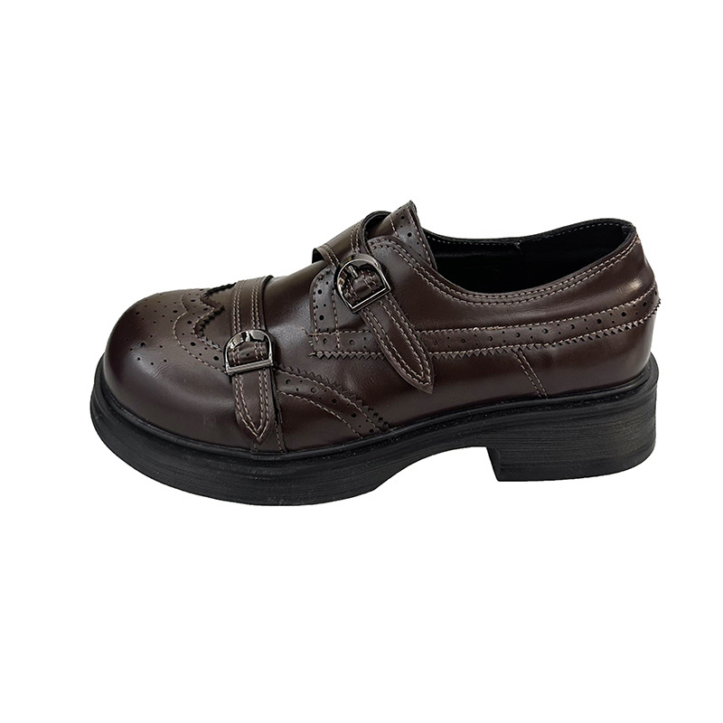 Ženske kožne loaferice s debelim potplatom, proljeće 2026, Mary Jane stil, JK stil