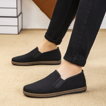 Muške platnene slip-on tenisice s niskim gornjim dijelom, bez vezivanja, velike veličine, prozračne radne cipele