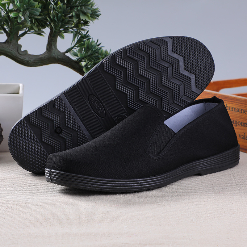 Unisex platnene tenisice, prozračne, slip-on, crne, za posao