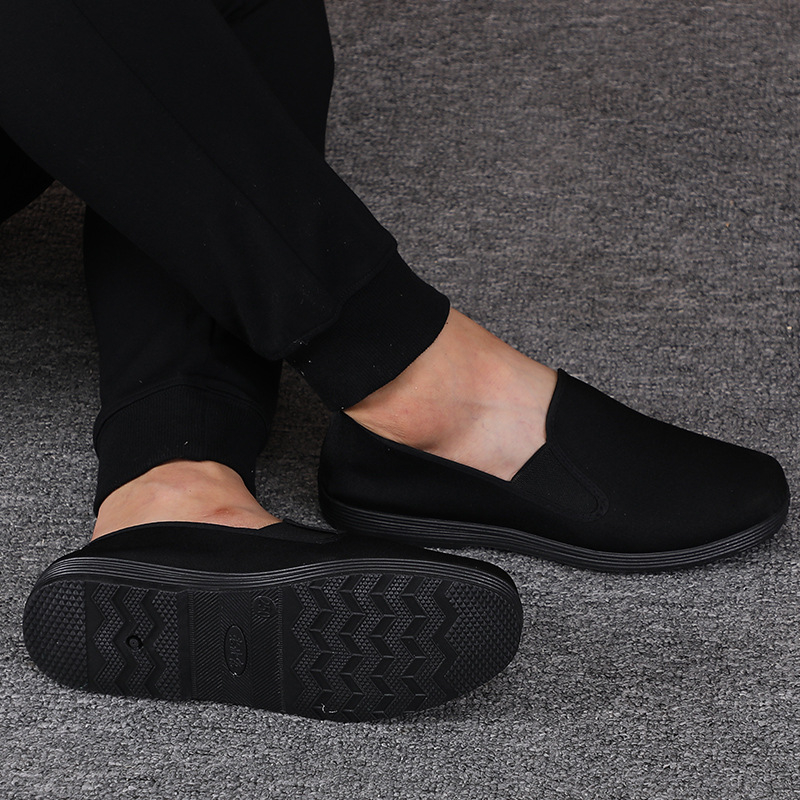 Unisex platnene tenisice, prozračne, slip-on, crne, za posao