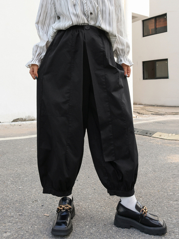 Pantalone japanskog stila, retro jesen, jednobojne, panelno šivanje, uske do gležnja