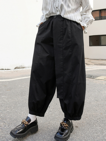 Pantalone japanskog stila, retro jesen, jednobojne, panelno šivanje, uske do gležnja