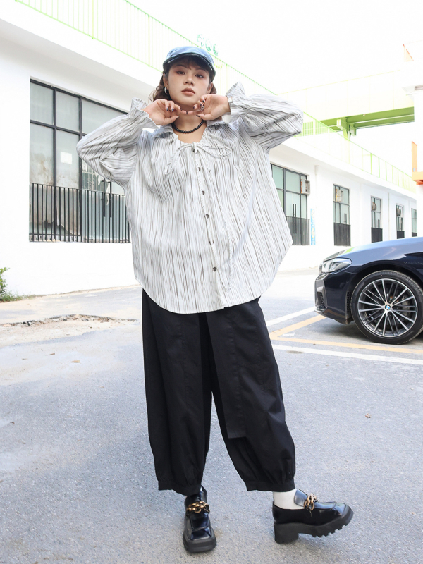 Pantalone japanskog stila, retro jesen, jednobojne, panelno šivanje, uske do gležnja