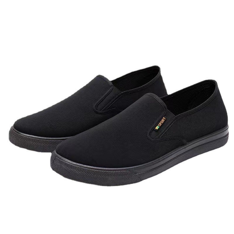 Muške platnene slip-on tenisice, protuklizne, izdržljive, crne, s niskim profilom, prozračne casual obuće