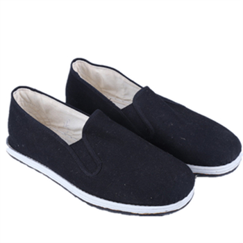 Crne muško-ženske cipele za posao od pamukaste tkanine, slip-on, s gumenom potplatom, prozračne i izdržljive
