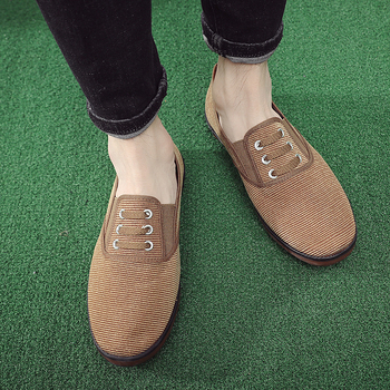 Muške platnene tenisice za proljeće i jesen, korejski stil, slip-on, prozračna mekana potplata