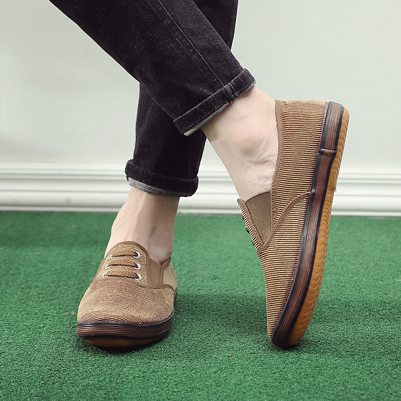 Muške platnene tenisice za proljeće i jesen, korejski stil, slip-on, prozračna mekana potplata