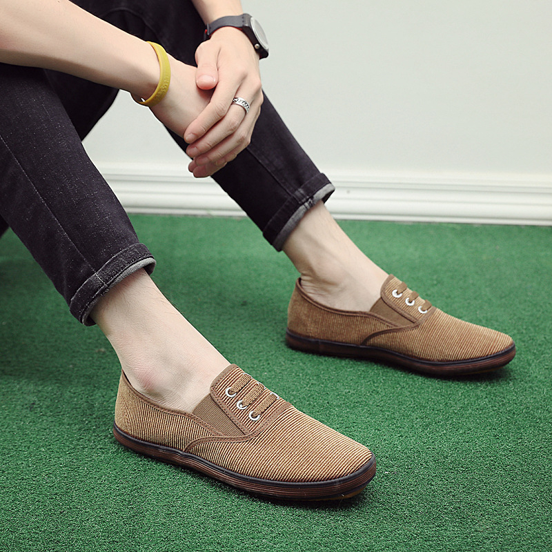 Muške platnene tenisice za proljeće i jesen, korejski stil, slip-on, prozračna mekana potplata