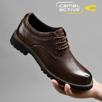 Camel Dynamic muške kožne cipele – casual i poslovni stil, okrugli vrh prsta, prozračan gornji dio od kravlje kože, gumeni potplat, zimske