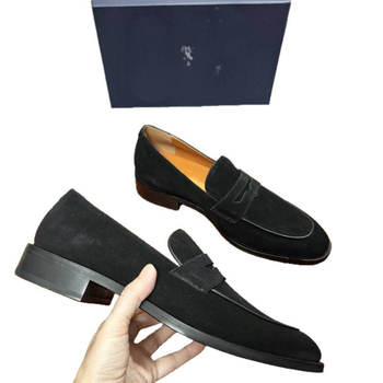 Muške kožne slip-on mokasine s sjajnim završetkom – klasičan britanski stil, casual poslovne cipele