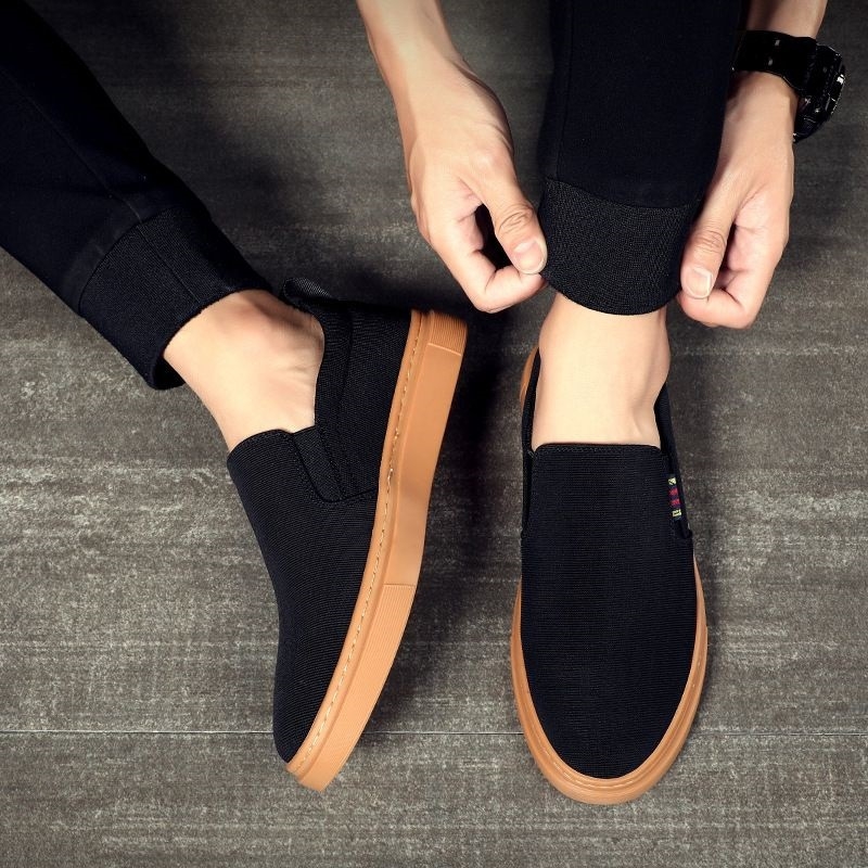 Muške tenisice od platna, bez vezivanja, slip-on, proljeće 2025, prozračne, casual, protuklizne, antibakterijske, bez mirisa