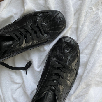 Damske kožne cipele s vezicama, ravne cipele, jesen, retro izlizani stil, četvrtasti vrh, niski pet