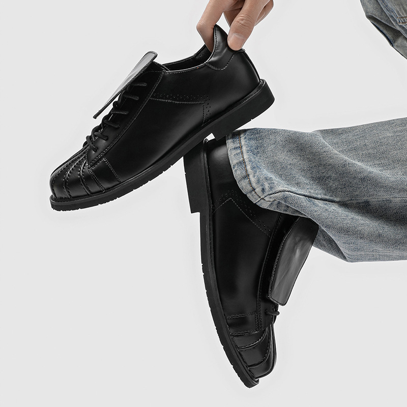 Muške casual tenisice s shell toe, kampus stil, debeli potplat za povećanje visine, model 25682-J, jesen-zima 2025