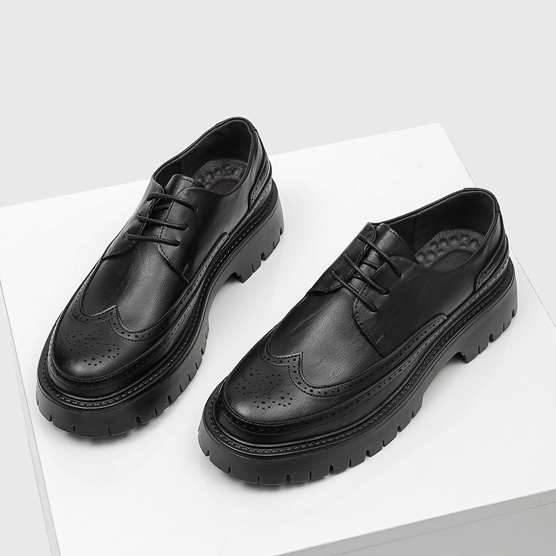 Muške formalne brogice visokog sjaja, s velikim vrhom i debelim potplatom, britski stil, vjenčane cipele 20351-H