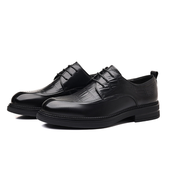 Muške derby cipele od kože prvog sloja teleće kože, novi proljetni model, vrhunska prava koža, vezanje, poslovne formalne cipele
