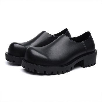 Muške cipele za posao, jesen 2025, okrugli vrh, slip-on, debeli đon, niski pet, Derby stil, model 8176-A