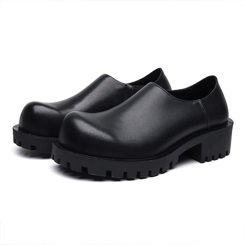 Muške cipele za posao, jesen 2025, okrugli vrh, slip-on, debeli đon, niski pet, Derby stil, model 8176-A