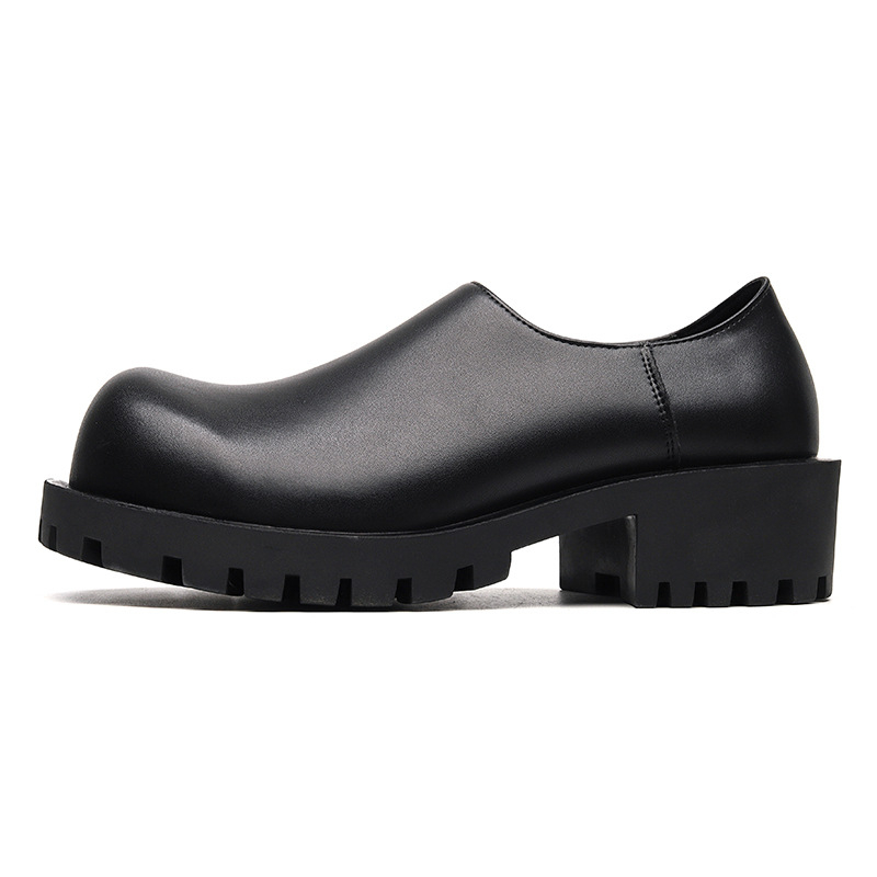 Muške cipele za posao, jesen 2025, okrugli vrh, slip-on, debeli đon, niski pet, Derby stil, model 8176-A