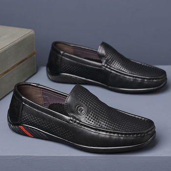 Novo: Muški casual kožni loaferi slip-on s izrezima za prozračnost, udobni za vožnju, velika veličina