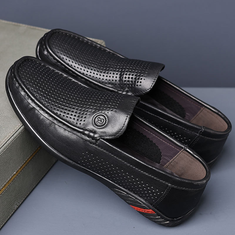 Novo: Muški casual kožni loaferi slip-on s izrezima za prozračnost, udobni za vožnju, velika veličina