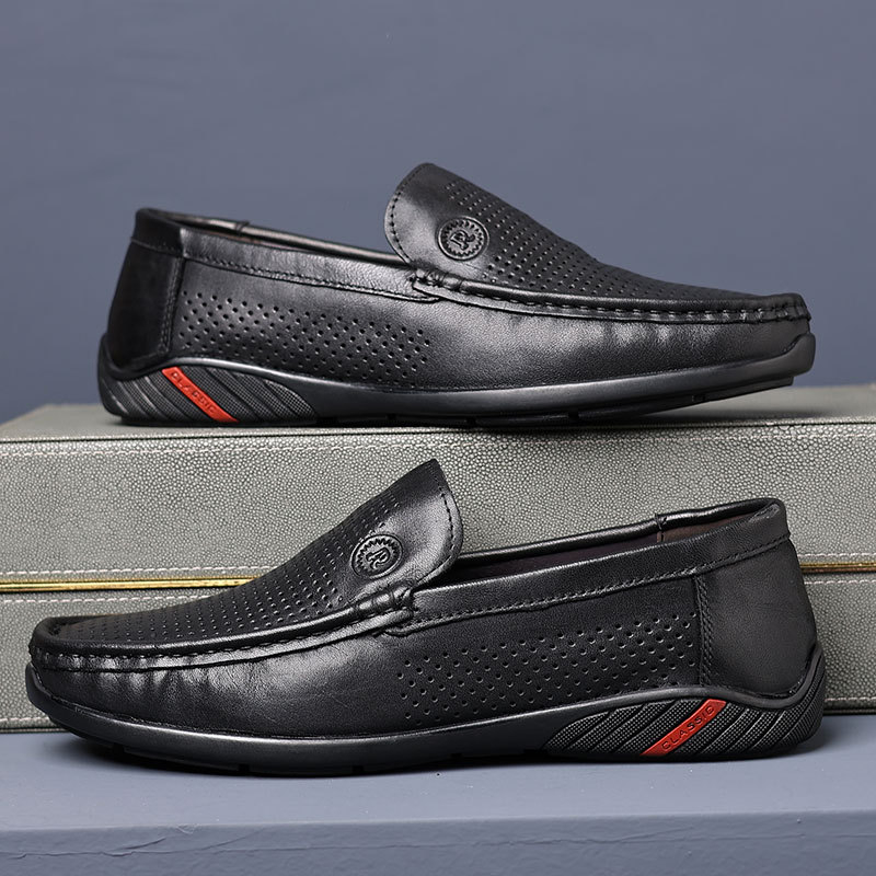 Novo: Muški casual kožni loaferi slip-on s izrezima za prozračnost, udobni za vožnju, velika veličina