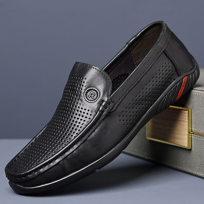 Novo: Muški casual kožni loaferi slip-on s izrezima za prozračnost, udobni za vožnju, velika veličina