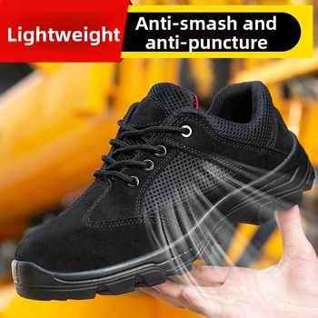Pantofi de protecție respirabili pentru bărbați, cu vârf din oțel, anti-șoc și anti-perforație, ușori, rezistenți la abraziune, izolați pentru muncă
