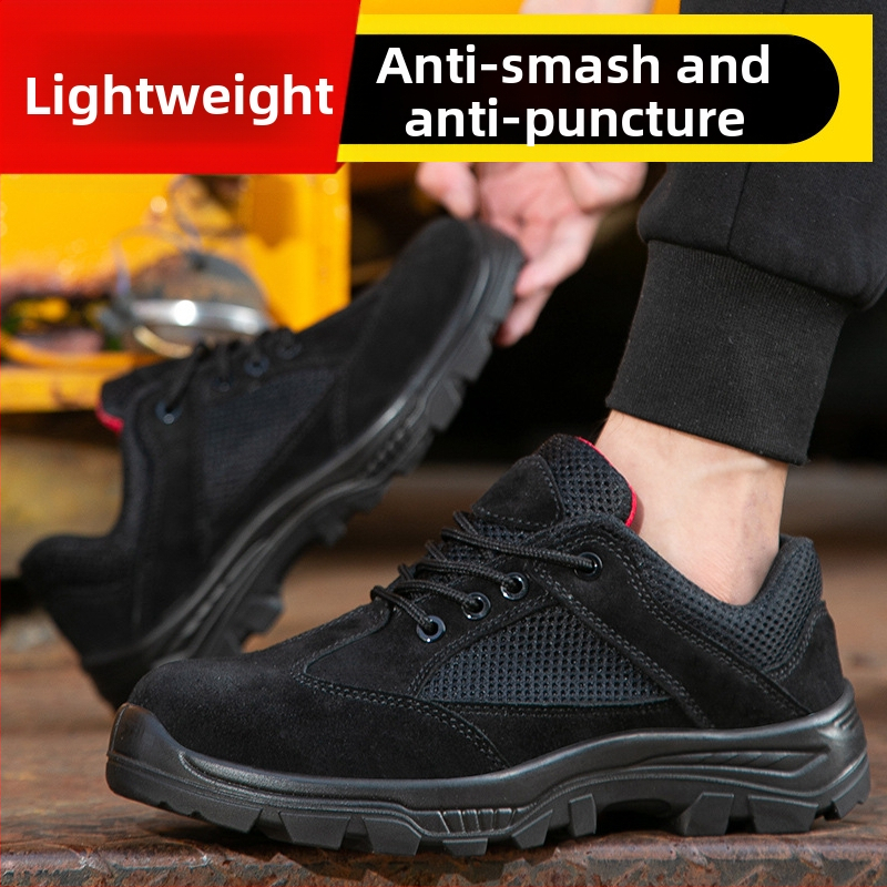 Pantofi de protecție respirabili pentru bărbați, cu vârf din oțel, anti-șoc și anti-perforație, ușori, rezistenți la abraziune, izolați pentru muncă