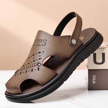 Chengfa Sandale pentru bărbați 2025, talpă moale, vârf deschis, respirante, impermeabile, antiderapante, pentru plajă și exterior